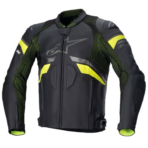 Alpinestars GP Plus R V3 Rideknit Leather Jacket Black Fluo Yellow search result image.