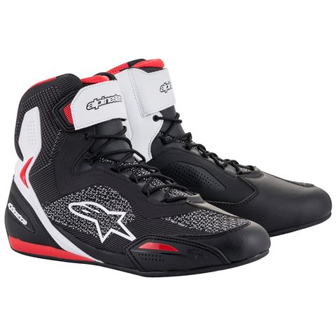 Alpinestars Faster 3 Rideknit Shoes Black/White/Red search result image.