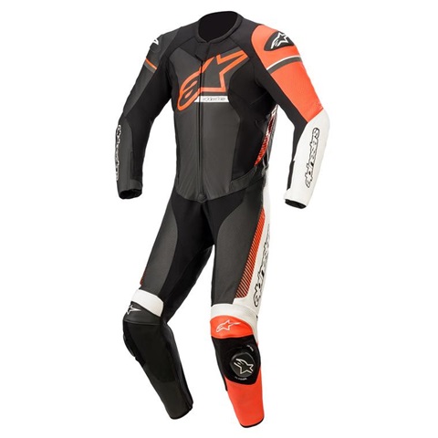 Alpinestars Gp Force Phantom Leather Suit 1 Pc B/W Red Fluo search result image.