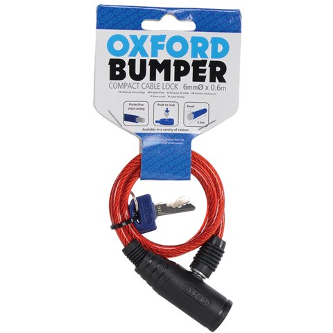 Oxford Bumper Cable Lock Red 6mm x 600mm search result image.